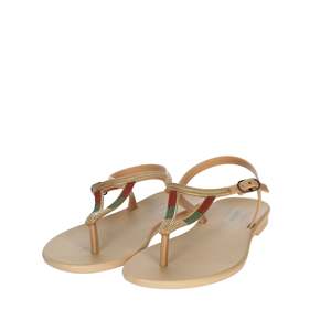 Sandalo piatto da donna Grendha 17873 beige con cinturino a T e dettagli ricamati - Product Image 6