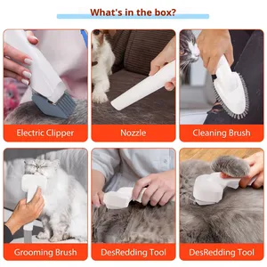 Kit de toilettage professionnel 6-en-1 pour chiens et chats avec tondeuses rechargeables, 6 peignes de guidage, en matériau ABS pour poils d'animaux - Product Image 5