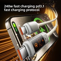 Kabel Layar Digital Aktif Sentuh 240W Kustom dengan Konektor Paduan Seng Pengisian Cepat Tipe-C untuk I Phone Huawei Android Laptop