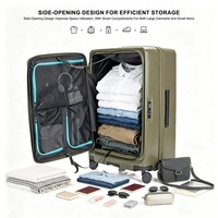 Ensemble de bagages 3 pièces grande capacité et durable, valise rigide à roulettes avec ouverture frontale 20 pouces et ouverture latérale 24/28 pouces, avec serrure TSA