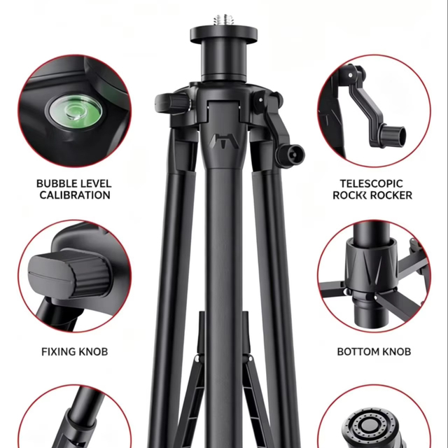 Alloy Tripod Bracket, RTK Mount, Laser Rangefinder Bracket, Adjustable Support Pole