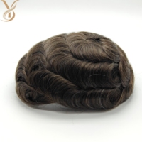 Prothèse capillaire pour homme BIO Style, 100% cheveux humains Remy indiens, densité 120%, avec base en PU et dentelle pour une ligne de cheveux naturelle et invisible