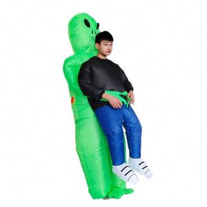 Costume gonflable Alien vert taille unique, idéal pour les fêtes et décorations – Meilleure vente - Product Image 4