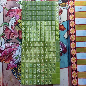 <span class=keywords><strong>Jeu</strong></span> <span class=keywords><strong>de</strong></span> Mahjong américain <span class=keywords><strong>de</strong></span> luxe <span class=keywords><strong>de</strong></span> haute qualité, 160 tuiles en acrylique rose et vert à 3 couches - Product Image 5
