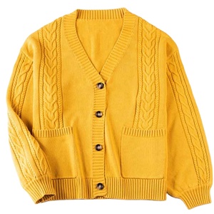 Tricot épais à manches longues pour <span class=keywords><strong>femme</strong></span>, maillot boutonné, <span class=keywords><strong>pull</strong></span> tricoté pour fille, Cardigan - Product Image 4