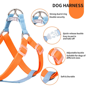 Nouvelle Conception Tendance Couleur Macaron Accessoires pour Animaux de Compagnie <span class=keywords><strong>Harnais</strong></span> et Laisse pour <span class=keywords><strong>Chien</strong></span> Anti-Traction Confortable <span class=keywords><strong>en</strong></span> Polyester Facile à Enfiler - Product Image 2