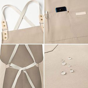 Delantales de cocina de mezclilla con bolsillos para limpiar las manos, delantales para bebidas con logo personalizado para peluquerías, delantales transparentes para restaurantes y baristas - Product Image 2