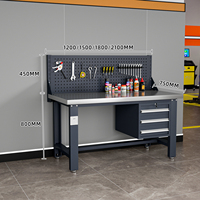 Banc de travail verrouillable, robuste, avec tiroirs pour le rangement des outils dans le garage ou l'atelier