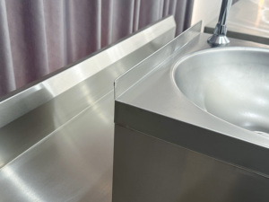 Évier de lavage des mains en acier inoxydable à commande au genou avec robinet, lavabo hygiénique mural pour cuisines de <span class=keywords><strong>restauration</strong></span> - Product Image 5