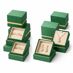 Caja de Joyería de Lujo, Caja de Regalo Rígida con Tapa y Base Personalizadas, con Inserto de Gamuza Personalizado, Logotipo Estampado en Lámina, Precio al por Mayor - Product Image 1