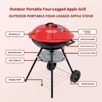 Barbecue portable pliable de style coréen moderne en fer, de qualité supérieure, luxueux, à hauteur réglable, pour l'extérieur