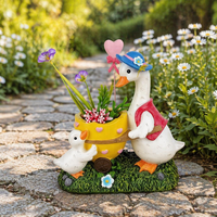 Pots de jardin en gros pour l'extérieur : pots à fleurs en résine en forme d'animaux (canard, chien) pour la décoration de pelouse, patio et jardin