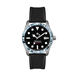 Reloj de Lujo para Hombre con Esfera de Aventurina Naranja y Caja de Titanio, Automático, de Buceo, Edición Limitada, Resistente al Agua 20 BAR, Correa de Cuero/Goma - Product Image 2