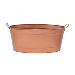 Hermoso cubo de hielo de cobre de inspiración antigua con tapa y detalles en latón e ideal para agregar sofisticación - Product Image 1