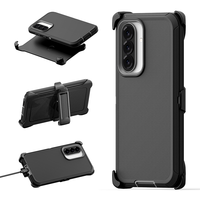 Étui robuste à 3 couches avec clip ceinture, aimant 3000 Gauss pour Samsung A37, coque antichoc PC+TPU avec support et protection anti-poussière pour les ports