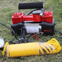 Mini 4x4 électrique 12V voiture compresseur d'air métal Double cylindre pneu gonfleur pompe avec moniteur de pression