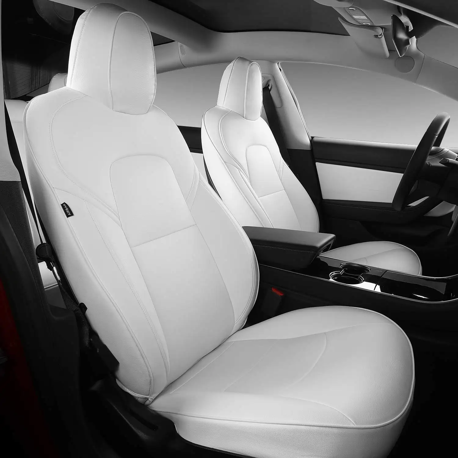 Funda de cuero PU para asiento de coche, cubierta protectora para todas las estaciones para Tesla Model 3 Y