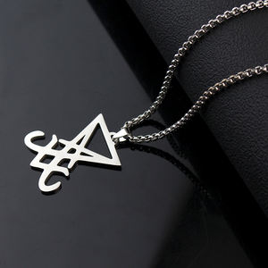 สร้อยคอแฟชั่นคลาสสิก ลายปีศาจ สร้อยคอสัญลักษณ์ตราประทับของชอรอนซอน จี้รูปดาวห้าแฉกของซาตาน เครื่องประดับของขวัญ - Product Image 3