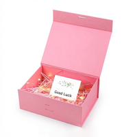 Ensemble d'emballages de luxe sur mesure pour soins de la peau, rose, avec fermeture magnétique, boîte rigide pliable et étiquette suspendue