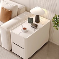 Console d'entrée moderne et minimaliste pour villa, table de rangement, luxe léger, haut de gamme, salon, bois massif, plateau en marbre, revêtement en cuir