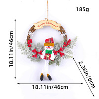Guirlande de Noël artisanale en PVC avec clochettes, guirlande artificielle en vigne pour la décoration de porte, fenêtre, lieu de réception, fête de fin d'année
