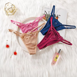 Culotte <span class=keywords><strong>en</strong></span> dentelle brodée ajourée, séduisante <span class=keywords><strong>et</strong></span> sexy, pour <span class=keywords><strong>femme</strong></span>, ajustable <span class=keywords><strong>et</strong></span> respirante - Product Image 1