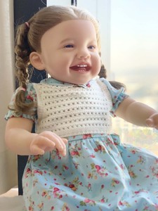 ตุ๊กตาเด็กเกิดใหม่ แมดดี้ รีบอร์น ขนาด 20/24 นิ้ว ยี่ห้อ Jamaican Mony Maddison รุ่น Arquipa Cat Smiling Toddlers Evelyn Money Cotton - Product Image 3
