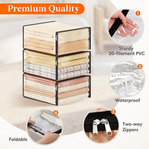 Cajas de sábanas y ropa para el hogar, bolsas de vacío transparentes <span class=keywords><strong>con</strong></span> <span class=keywords><strong>cremallera</strong></span>, Polymailers, bolsita de almacenamiento de ropa sucia personalizada, Plástico - Product Image 3