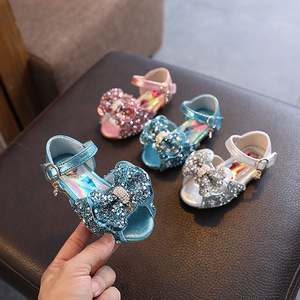 Sandales d'été Princesse Petite <span class=keywords><strong>Danse</strong></span> Chaussures Cristal Respirant Confortable Semelle Souple Filles Pantoufles - Product Image 2