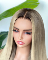 Perruque Bob sans colle en cheveux humains brésiliens vierges, avec frange, balayage 13x4 HD, transparente pour dentelle, vente en gros