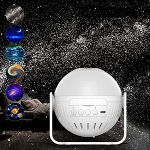 Proyektor galaksi bintang Planetarium lampu malam proyeksi anak-anak, lampu malam Bluetooth 7 dalam 1 berputar 360 galaksi hadiah anak-anak