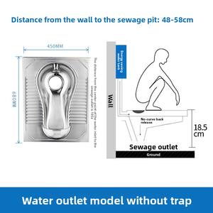 WC <span class=keywords><strong>public</strong></span> en acier inoxydable avec barrière d'eau frontale, à poser au sol - Product Image 5
