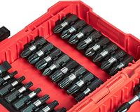 Set Obeng Impak Magnetik Baja S2 LXD 37 PCS, Shank Hex 1/4 inci, Anti-guncangan, dengan Kotak Penyimpanan
