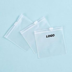 Pochette zippée en PVC EVA transparent givré pour cosmétiques, accessoires de voyage et emballages cadeaux promotionnels - Product Image 1