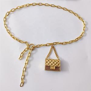 Luxo <span class=keywords><strong>Chain</strong></span> Belt para Mulheres Mini Cintura <span class=keywords><strong>Gold</strong></span> Metal Bag Oco Out Bag Cintura Tassel Body Jewelry Acessórios - Product Image 6
