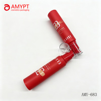 Tube cosmétique rouge en PE de 30 à 100 ml avec pompe à vide, tube d'extrusion pour fond de teint, émulsion liquide, crème, emballage avec bouchon à pression