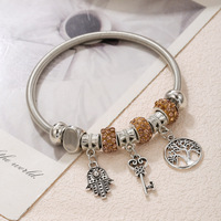 Nouveau Bracelet Breloque Perlé DIY Style Européen et Américain, Multi-éléments en Acier Inoxydable, Alliage de Cuivre, Plaqué Or 14K, Unisexe