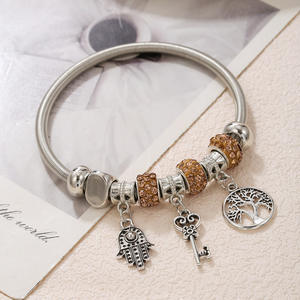 Nueva joyería Europea americana DIY pulsera con abalorio de cuentas multielemento de acero inoxidable aleación de cobre 14K chapado en oro Unisex - Product Image 4