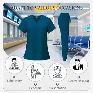Soutien personnalisé Vente en gros Hauts et pantalons élastiques pour infirmière en hôpital pour femmes Uniformes Scrubs Sets Medical Men Women Nursing Scrub - Product Image 6