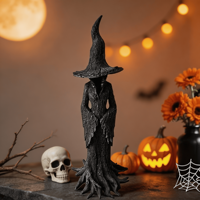 Statue de sorcière gothique en résine, faite à la main, pour une décoration unique de bureau ou de maison à l'occasion d'Halloween