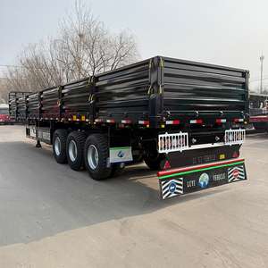 Semi-remorque plateau 3 essieux 60 tonnes à ridelles latérales pour <span class=keywords><strong>transport</strong></span> de conteneurs, <span class=keywords><strong>prix</strong></span> usine, pour le marché africain - Product Image 3