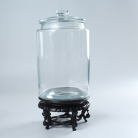 Récipient en verre de stockage des aliments de grande capacité avec couvercle en verre Récipient de stockage des aliments en verre de cuisine 1 litre 2 litres 4L