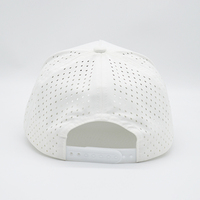 Casquettes de baseball et de golf sportives à 5 panneaux, imperméables, avec logo personnalisé en patch PVC caoutchouc, perforées par découpe laser pour le surf