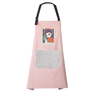 <span class=keywords><strong>Tablier</strong></span> sans manches rond, lavable, impression <span class=keywords><strong>de</strong></span> logo, cuisine domestique, imperméable, anti-huile, moderne, simple, tendance pour femmes - Product Image 5