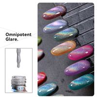 Vernis à ongles gel effet œil de chat pailleté laser arc-en-ciel, couleurs universelles populaires, conception de logo gratuite, OEM, étiquette privée