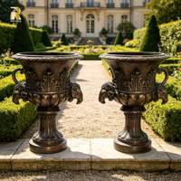 Grand pot à fleurs en bronze antique RELONG, style européen, personnalisé pour l'extérieur, villa, parc, jardin, cour