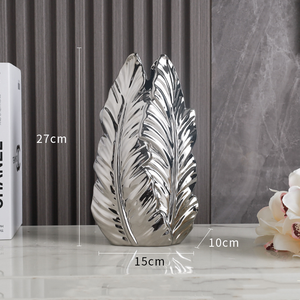 <span class=keywords><strong>Vase</strong></span> en céramique électroplaqué style <span class=keywords><strong>plume</strong></span>, luxe léger, pot rétro vintage américain pour la décoration de la maison, de la salle à manger, de l'entrée et de la table console - Product Image 6