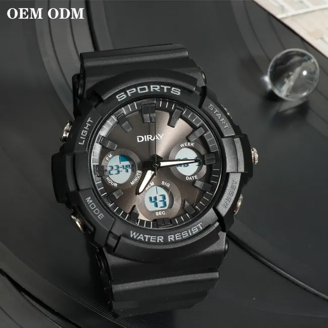 Hot Selling DIRAY 357AD Dual Time Sport Watch Analog Digital Watches For Men