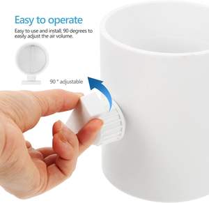 DN110MM <span class=keywords><strong>75mm</strong></span> 160mm 200mm PVC PP 댐퍼 Hvac 공기 덕트 수동 플라스틱 복근 PVC 파이프 야외 병원 체육관 계단 홀 - Product Image 2