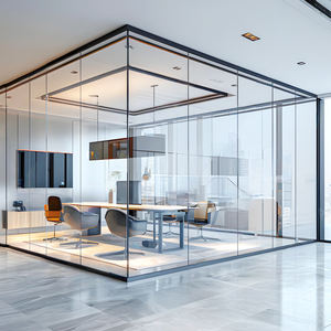 현대 파노라마 유리 파티션 프레임리스 스타일 사용자 정의 크기 강화 유리 사무실 인테리어 디자인 공간 최적화 - Product Image 4